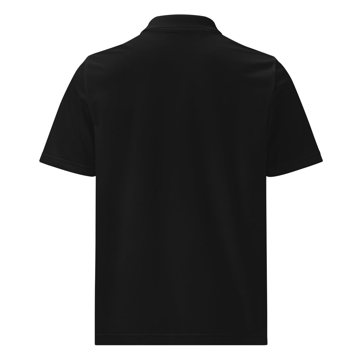 Vellum Adidas polo shirt with intricate embroidery detail, highlighting sporty style and high-quality craftsmanship.